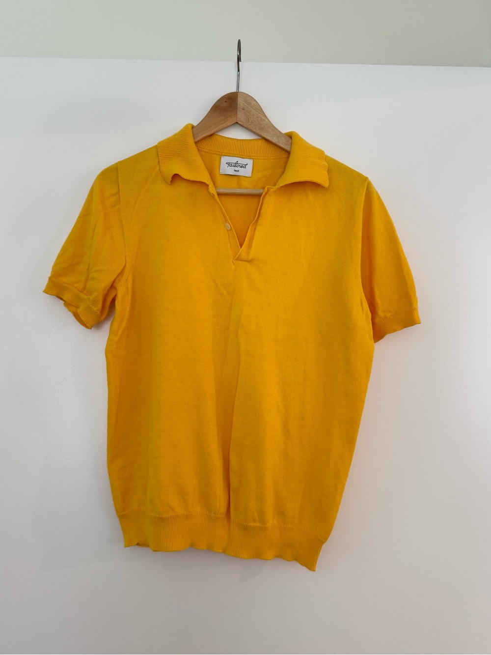 Yellow Short Sleeve Collared Button-Down Shirt